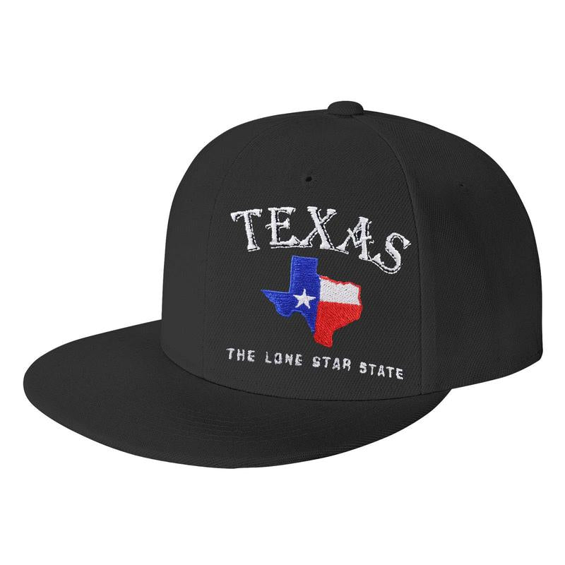 Texas Snapback Hats for Men Women, Fashion Texas Lone Star State Flat Brim Hat, Plain Embroidered Adjustable Hip Hop Baseball Cap
