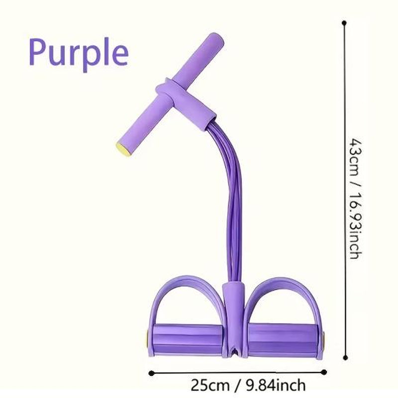 Multifunctional Tension Rope, 4-Tube Elastic Yoga Pedal Tension Belt, Natural Latex Tension Rope Fitness Equipment, for Abdominal/Waist/Arm/Leg Stretching