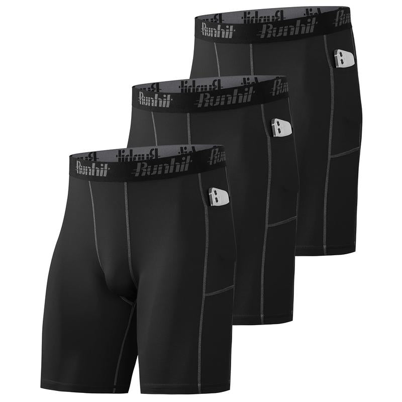 Runhit 3~5 Pack Performance Compression Shorts Men Quick Dry Sport Athletic Shorts, Gym Shorts for Men, Basketball Running Baselayer Underwear