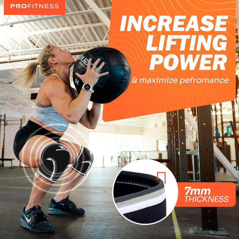 Profitness Knee Sleeves for Weightlifting - 7Mm Thick Neoprene Support for Men & Women - Ideal for Squats, Powerlifting & Deadlifts