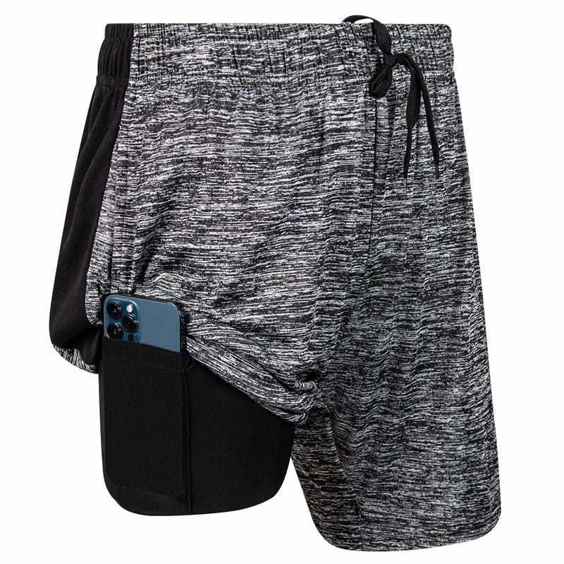 Ultra Performance 3 Pack Mens 2 in 1 Athletic Running Shorts 7 Inch Inseam Workout Gym Compression Shorts for Men