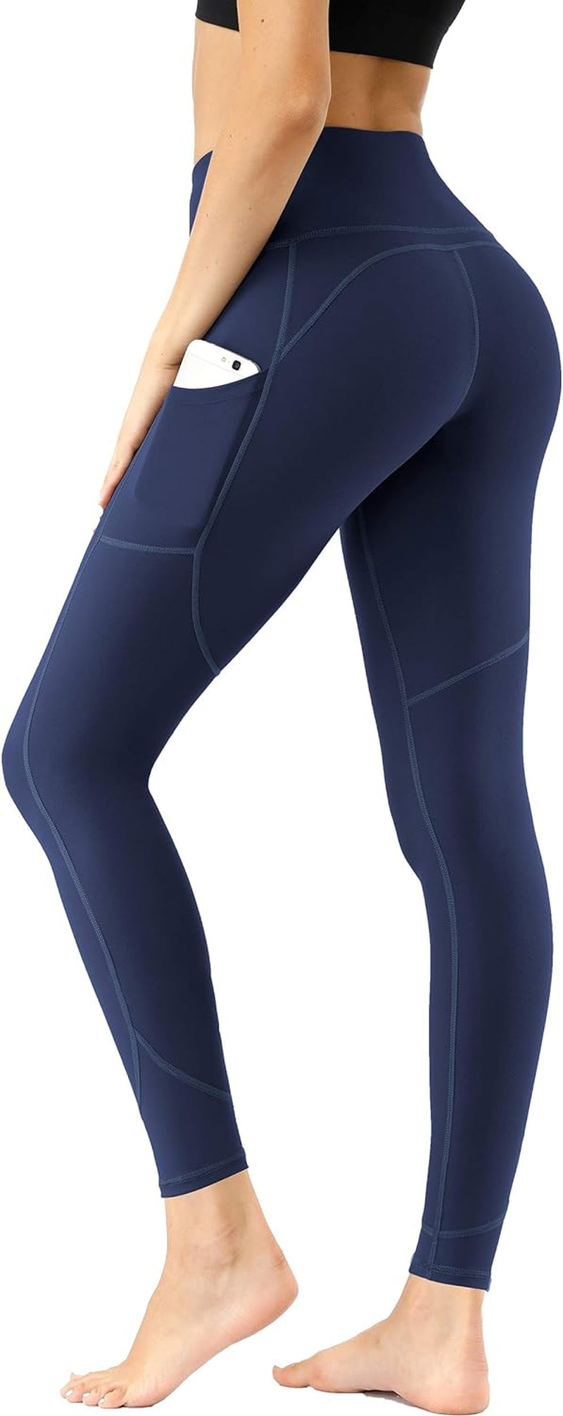 High Waist Yoga Pants with Pockets, Workout Pants for Women, Yoga Leggings with Pockets Navy Blue
