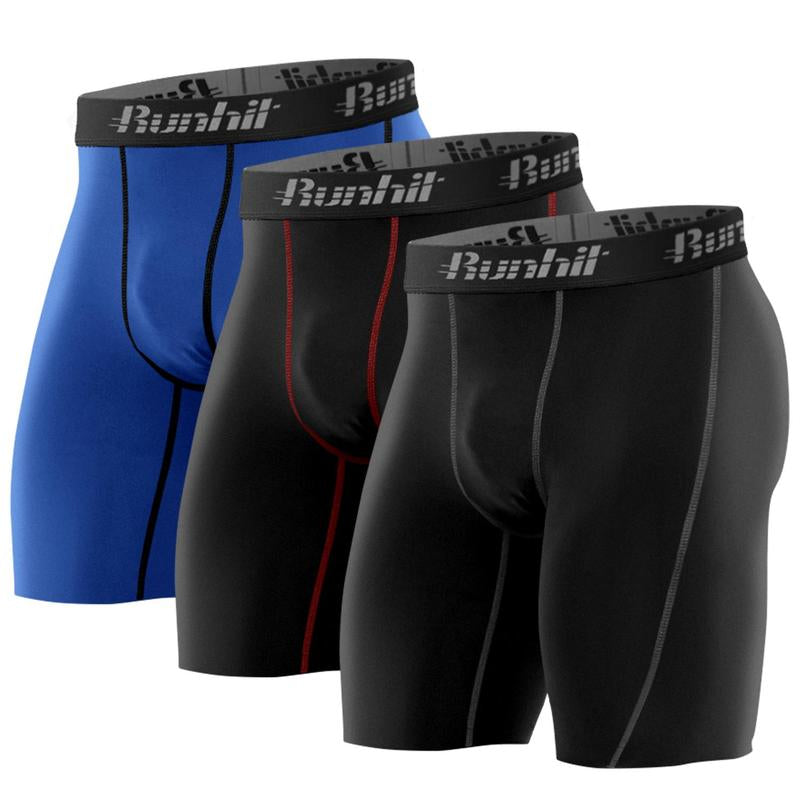 Runhit 3~5 Pack Performance Compression Shorts Men Quick Dry Sport Athletic Shorts, Gym Shorts for Men, Basketball Running Baselayer Underwear