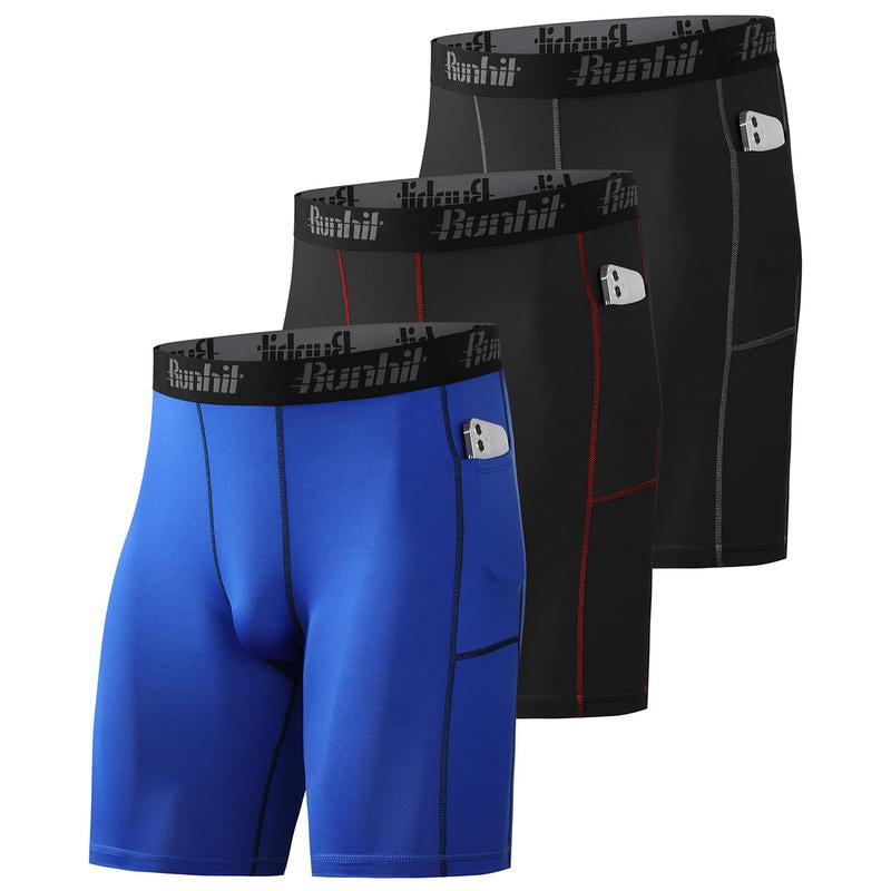 Runhit 3~5 Pack Performance Compression Shorts Men Quick Dry Sport Athletic Shorts, Gym Shorts for Men, Basketball Running Baselayer Underwear