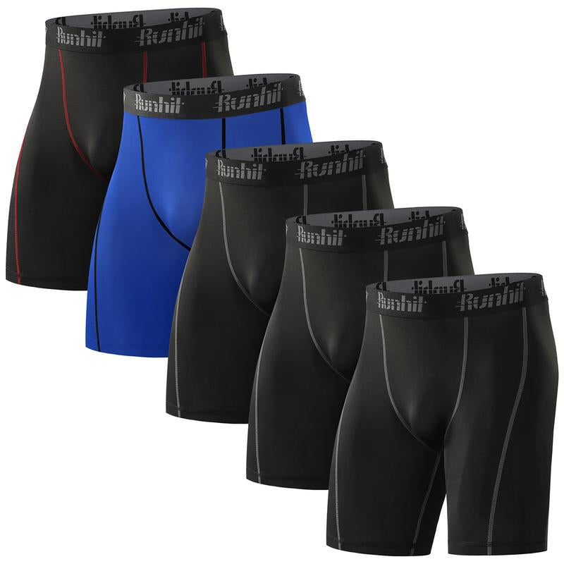 Runhit 3~5 Pack Performance Compression Shorts Men Quick Dry Sport Athletic Shorts, Gym Shorts for Men, Basketball Running Baselayer Underwear