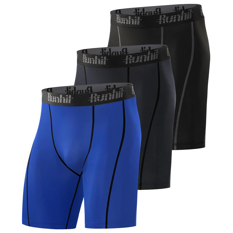 Runhit 3~5 Pack Performance Compression Shorts Men Quick Dry Sport Athletic Shorts, Gym Shorts for Men, Basketball Running Baselayer Underwear