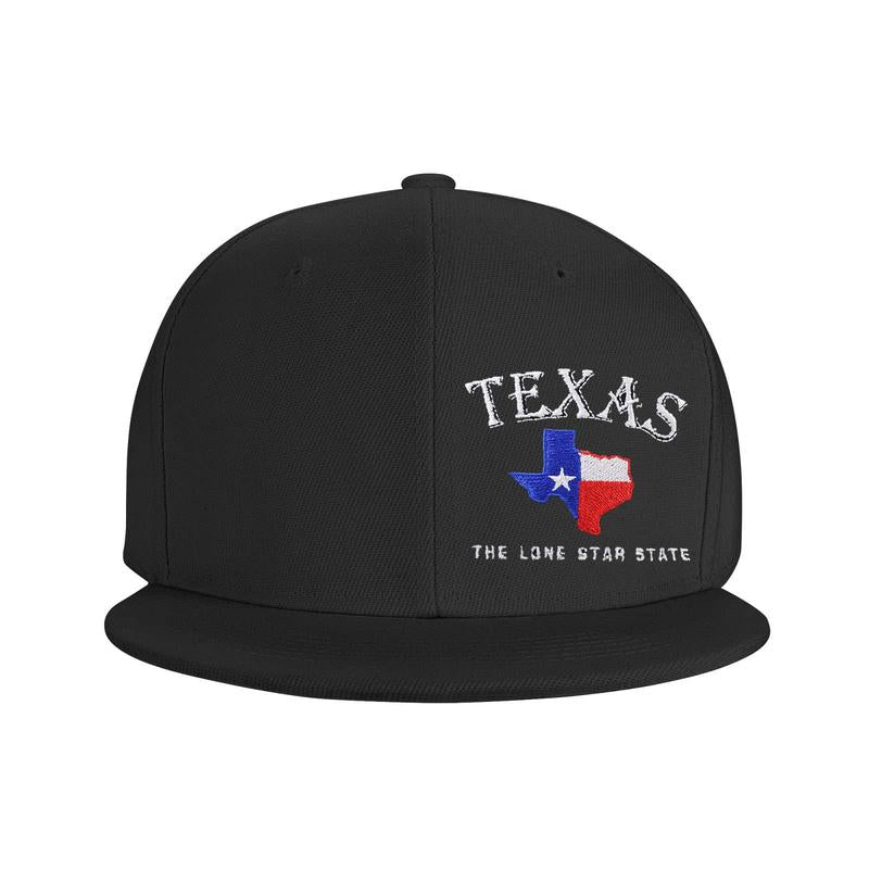 Texas Snapback Hats for Men Women, Fashion Texas Lone Star State Flat Brim Hat, Plain Embroidered Adjustable Hip Hop Baseball Cap