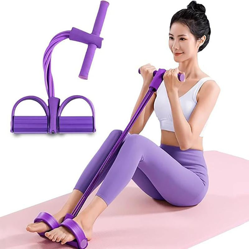 Multifunctional Tension Rope, 4-Tube Elastic Yoga Pedal Tension Belt, Natural Latex Tension Rope Fitness Equipment, for Abdominal/Waist/Arm/Leg Stretching