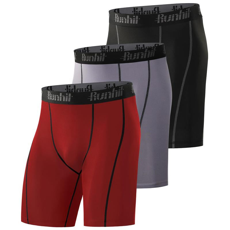 Runhit 3~5 Pack Performance Compression Shorts Men Quick Dry Sport Athletic Shorts, Gym Shorts for Men, Basketball Running Baselayer Underwear