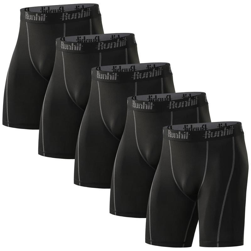 Runhit 3~5 Pack Performance Compression Shorts Men Quick Dry Sport Athletic Shorts, Gym Shorts for Men, Basketball Running Baselayer Underwear